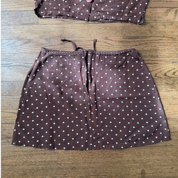 VTG VB Exclusive Brown Polka Dot Two-Piece Set Size Large - Picture 3 of 11